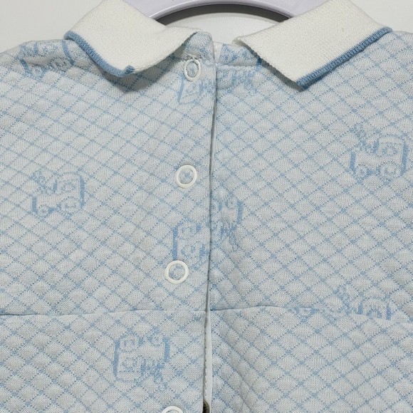 BABY DIOR Embroidered Romper Train Bodysuit One-Piece Jumper Outfit Size 6M - Picture 3 of 8